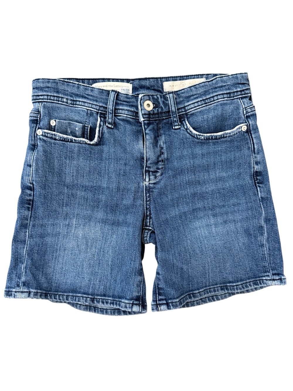 Pilcro The Letterpress 6” Denim Boyfriend Shorts Size 26 Relaxed Fit Blue